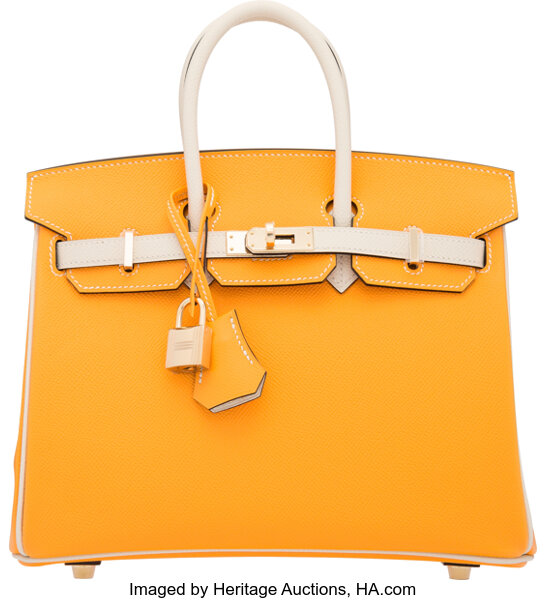 Hermes Special Order Horseshoe 35cm Orange H, Vert Anis & Jaune, Lot  #56081