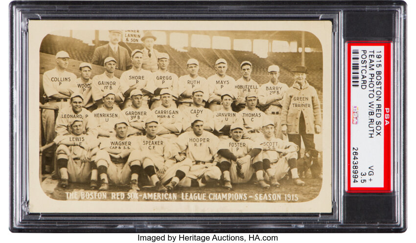 Babe Ruth On Far Left With The Boston Red Sox 1915 Canvas Print / Canvas  Art by Mountain Dreams - Pixels Canvas Prints
