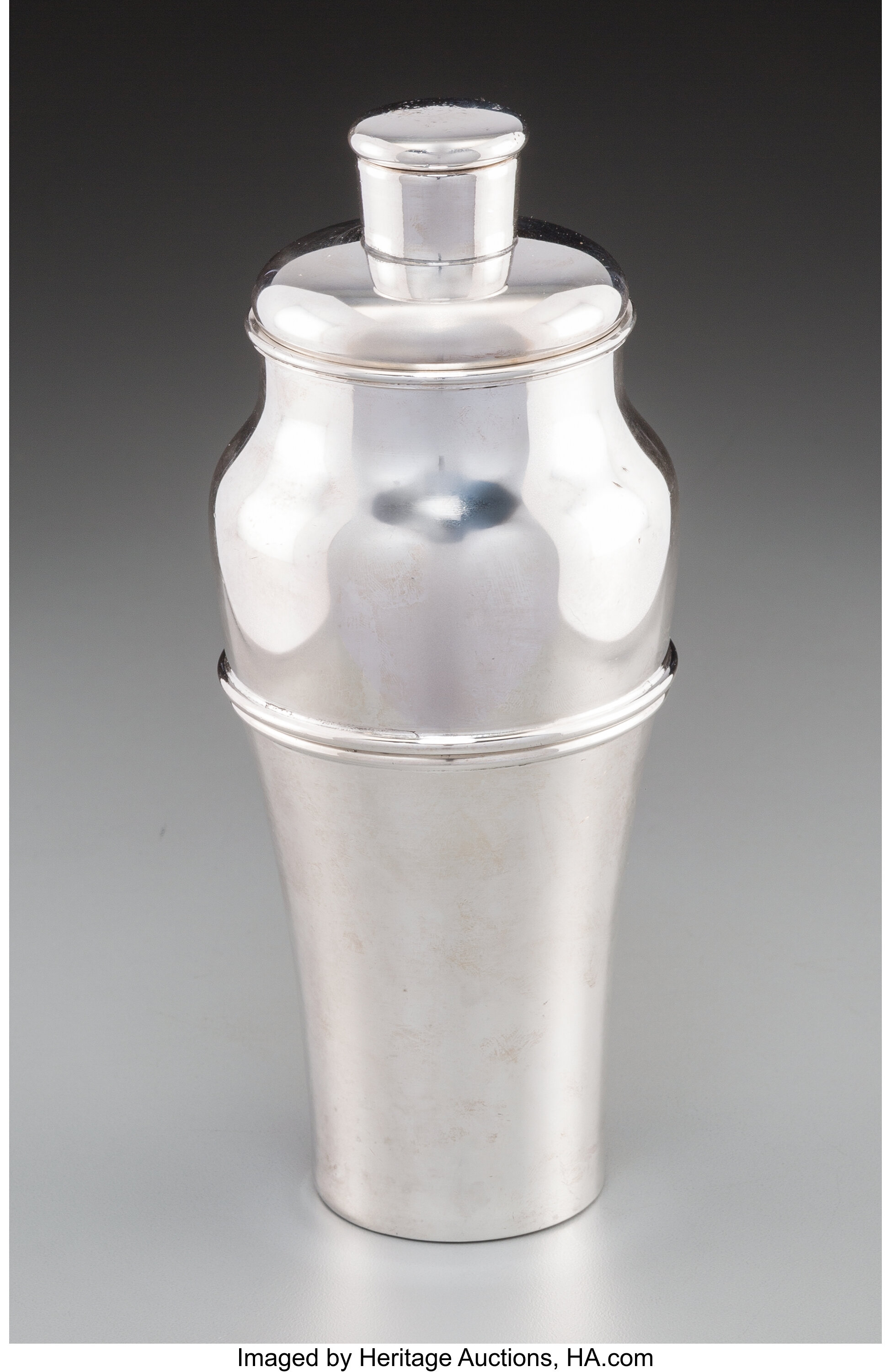 A Meriden Silver-Plated Cocktail Shaker, Meriden, Connecticut