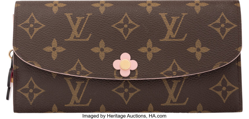 Louis Vuitton Monogram Bloom Flower Emilie Wallet Brown
