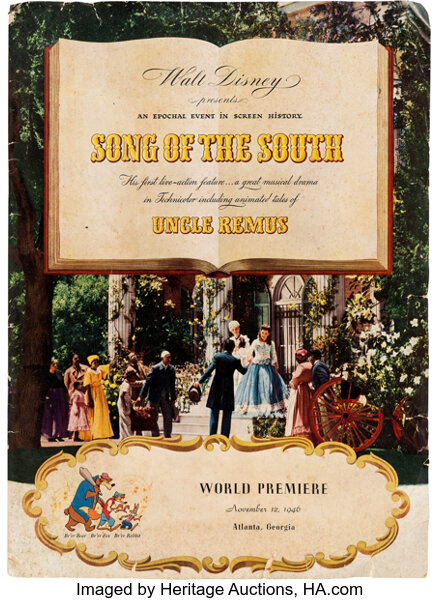 Song Of The South Premiere Program Walt Disney 1946 Lot Heritage Auctions