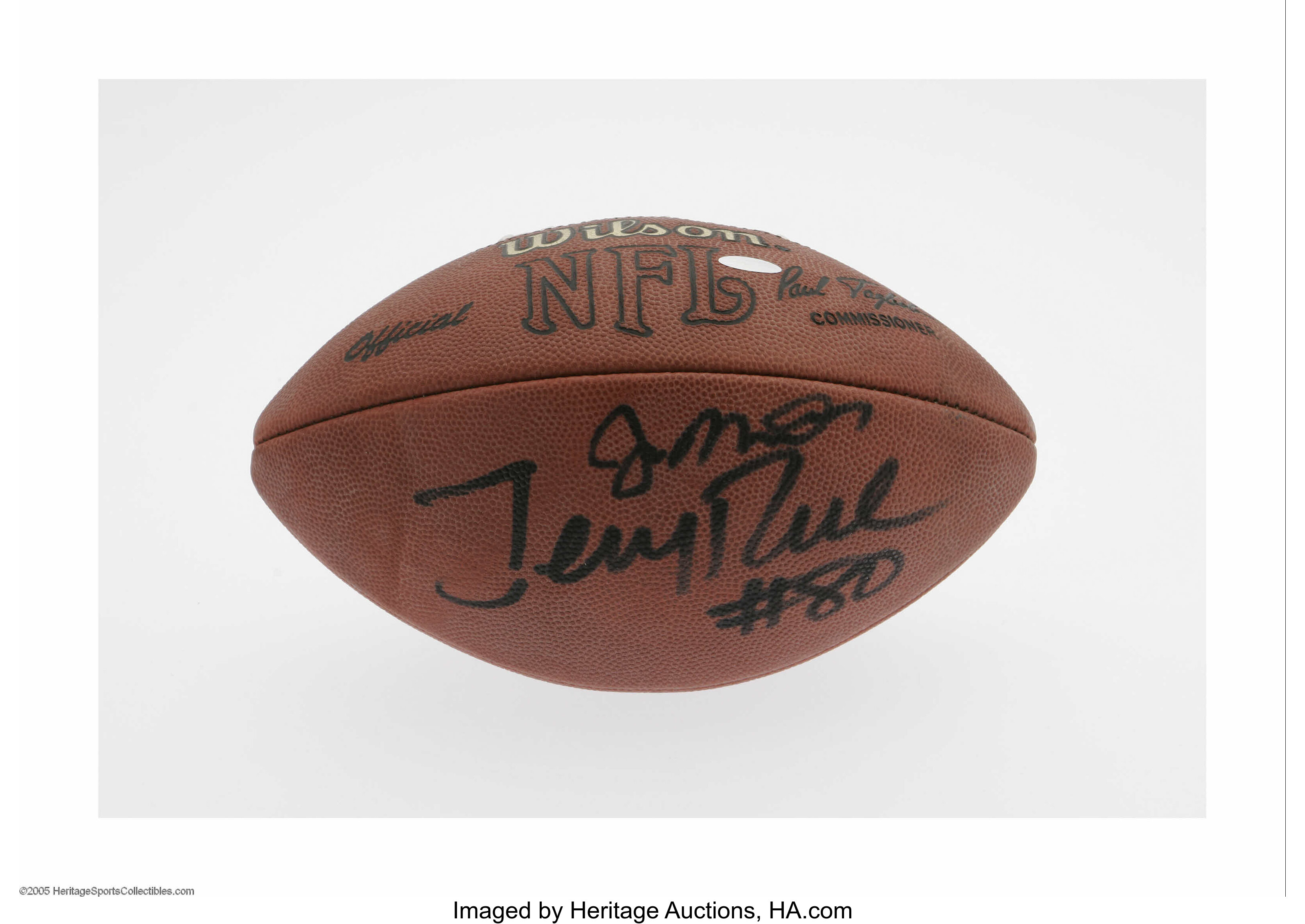 Joe Montana & Jerry Rice Signed Football. Perfect black sharpie