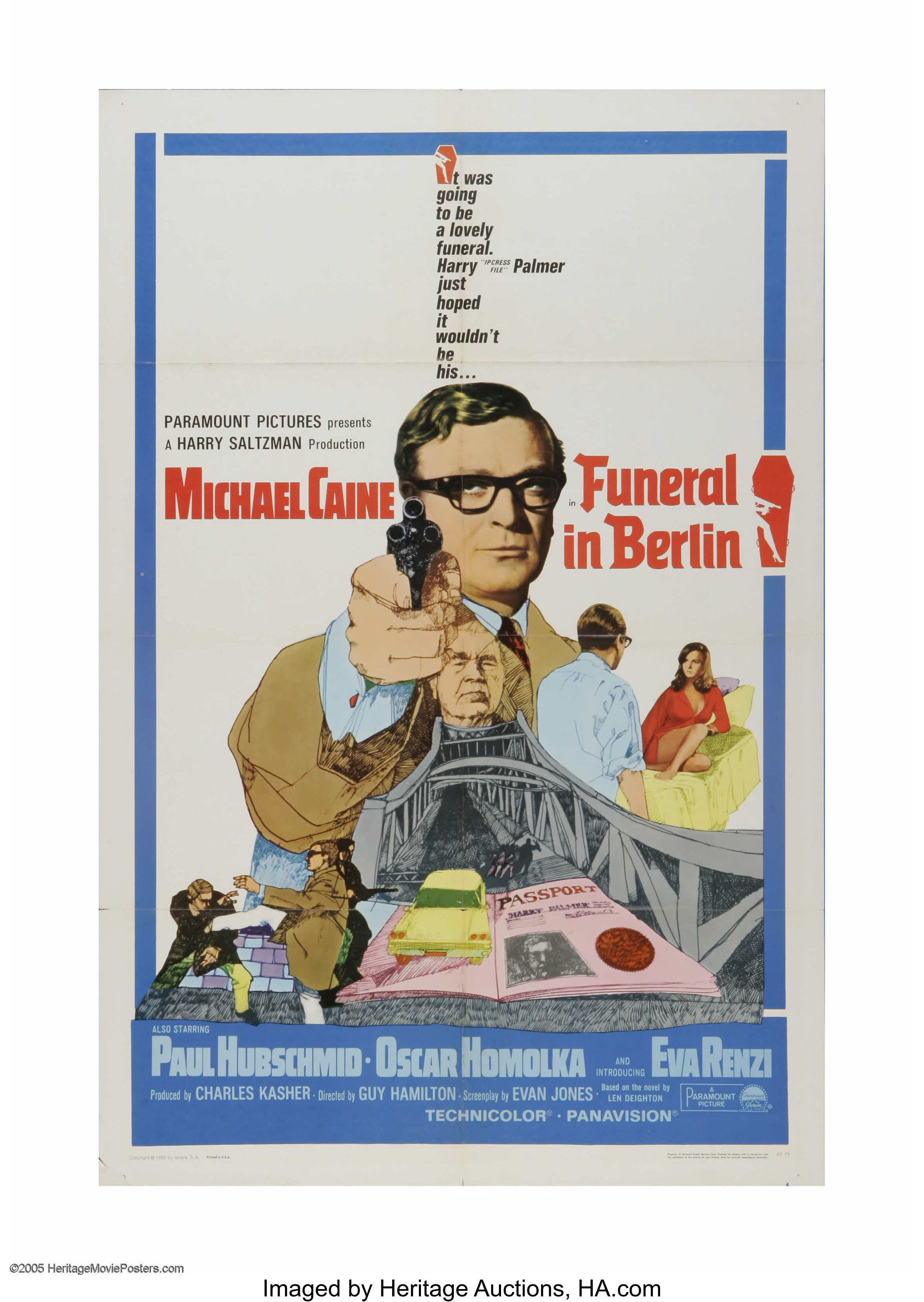Funeral In Berlin Paramount 1966 One Sheet 27 X 41