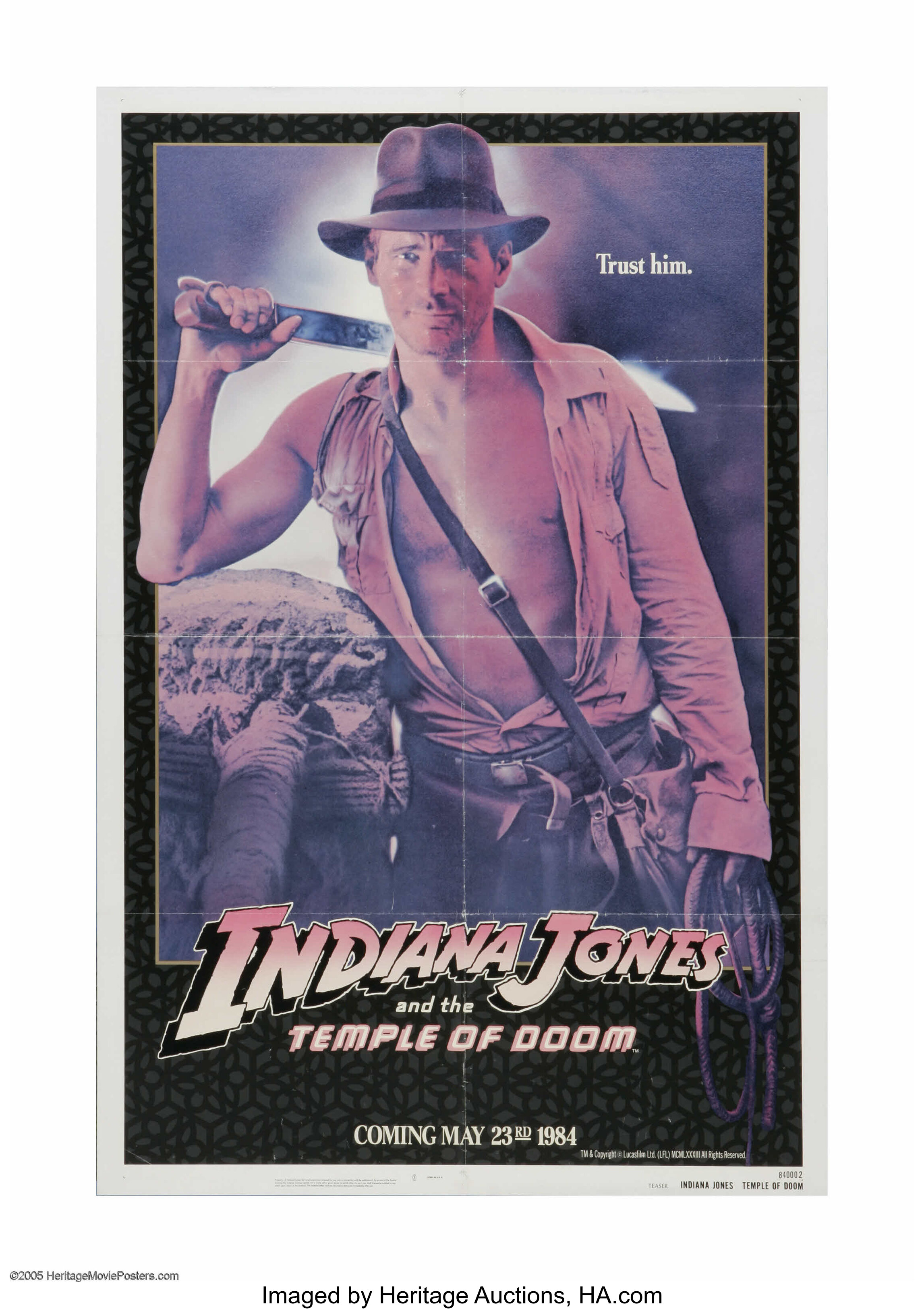 Indiana Jones and the Temple of Doom Movie Poster 1984 1 Sheet