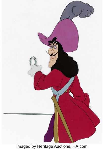 Peter Pan Captain Hook Production Cel (Walt Disney, 1953)., Lot #95136