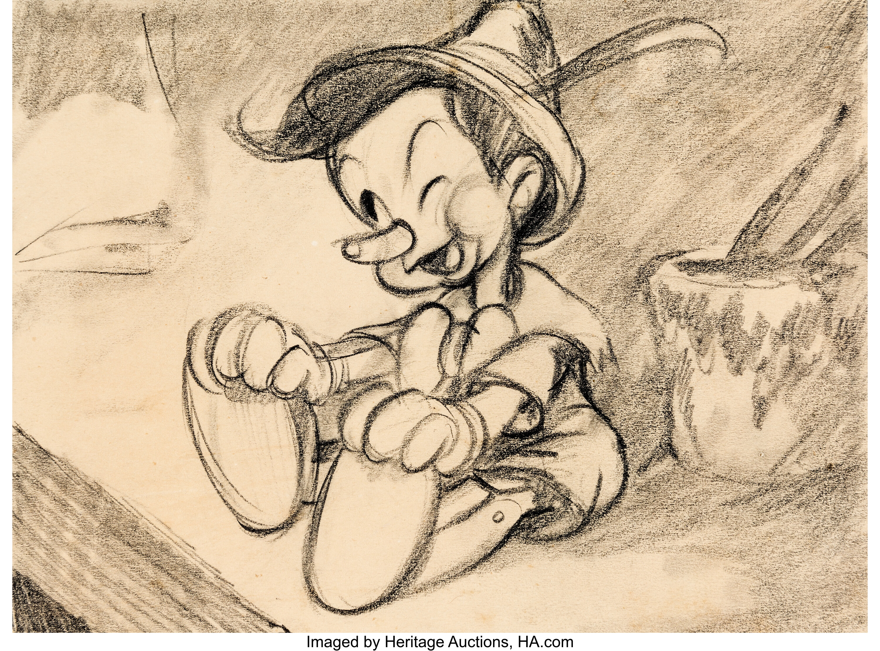 Pinocchio Storyboard Art Walt Disney 1940 Animation Art Lot Heritage Auctions