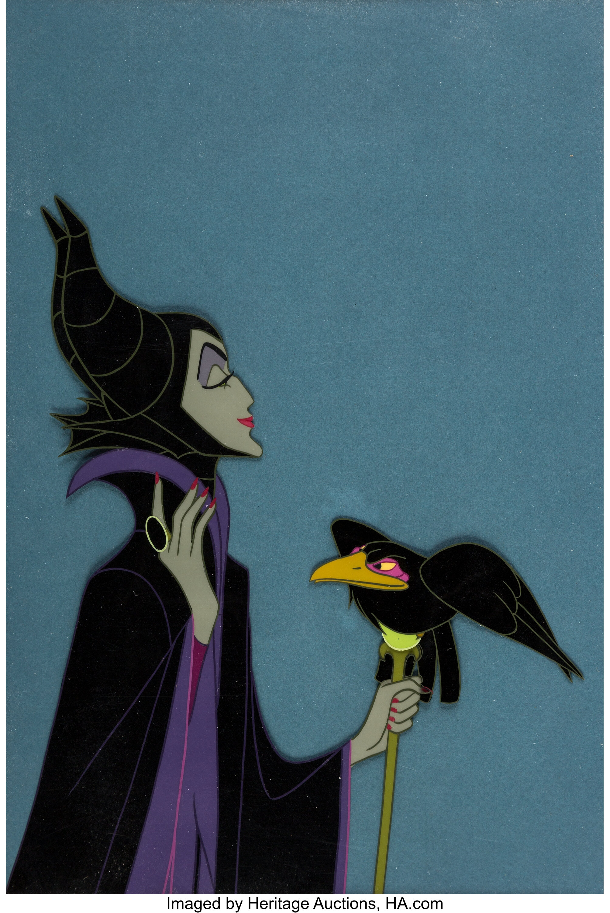 Sleeping Beauty Maleficent and Diablo Production Cel (Walt Disney