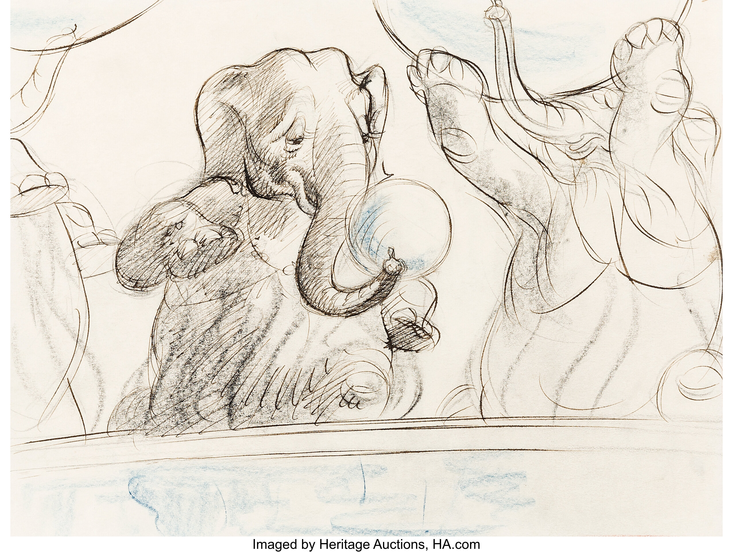 Fantasia &quot;Dance of the Hours&quot; Elephants Concept Art by Lee Blair | Lot  #95099 | Heritage Auctions
