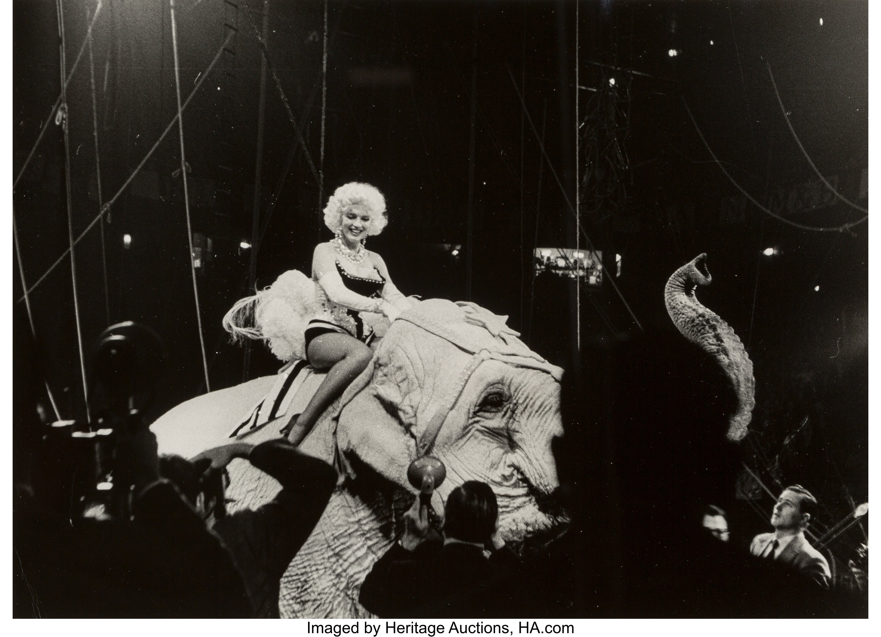 Rae Russel (American, b. 1925). Marilyn Monroe on a Pink Elephant ...