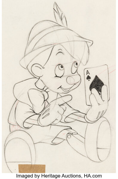 Pinocchio Animation Drawing Walt Disney 1940 Animation Art Lot 97126 Heritage Auctions