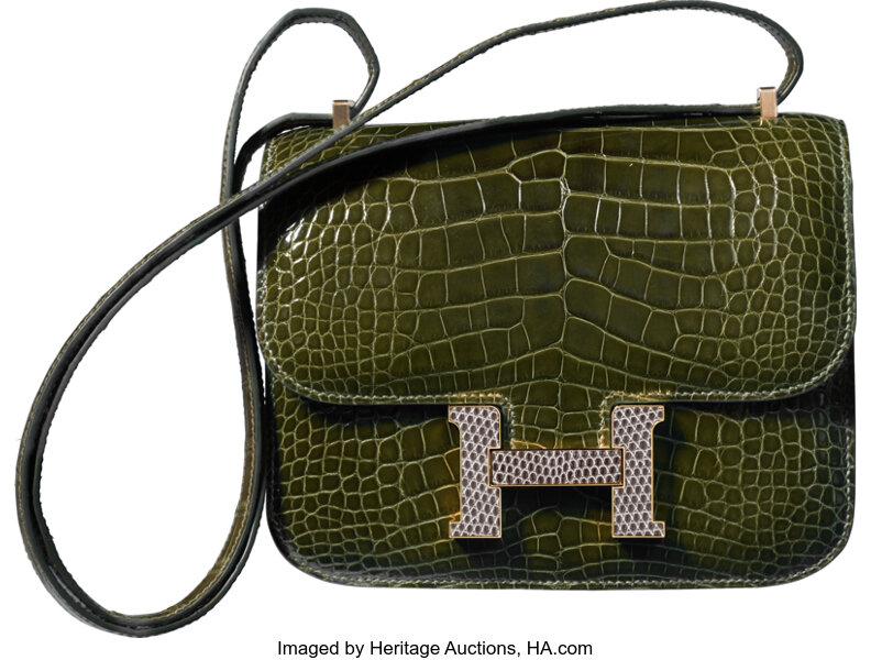 Hermes Mini Constance 18 Bag 6H Vert Veronese Shiny Alligator GHW