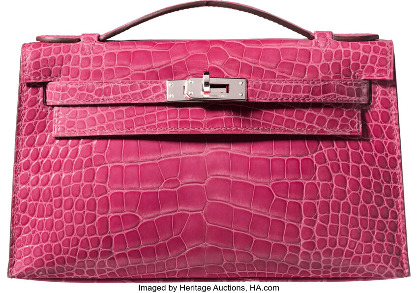 Hermes Birkin 25 Handbag 5J Fuschia Pink Shiny Alligator SHW