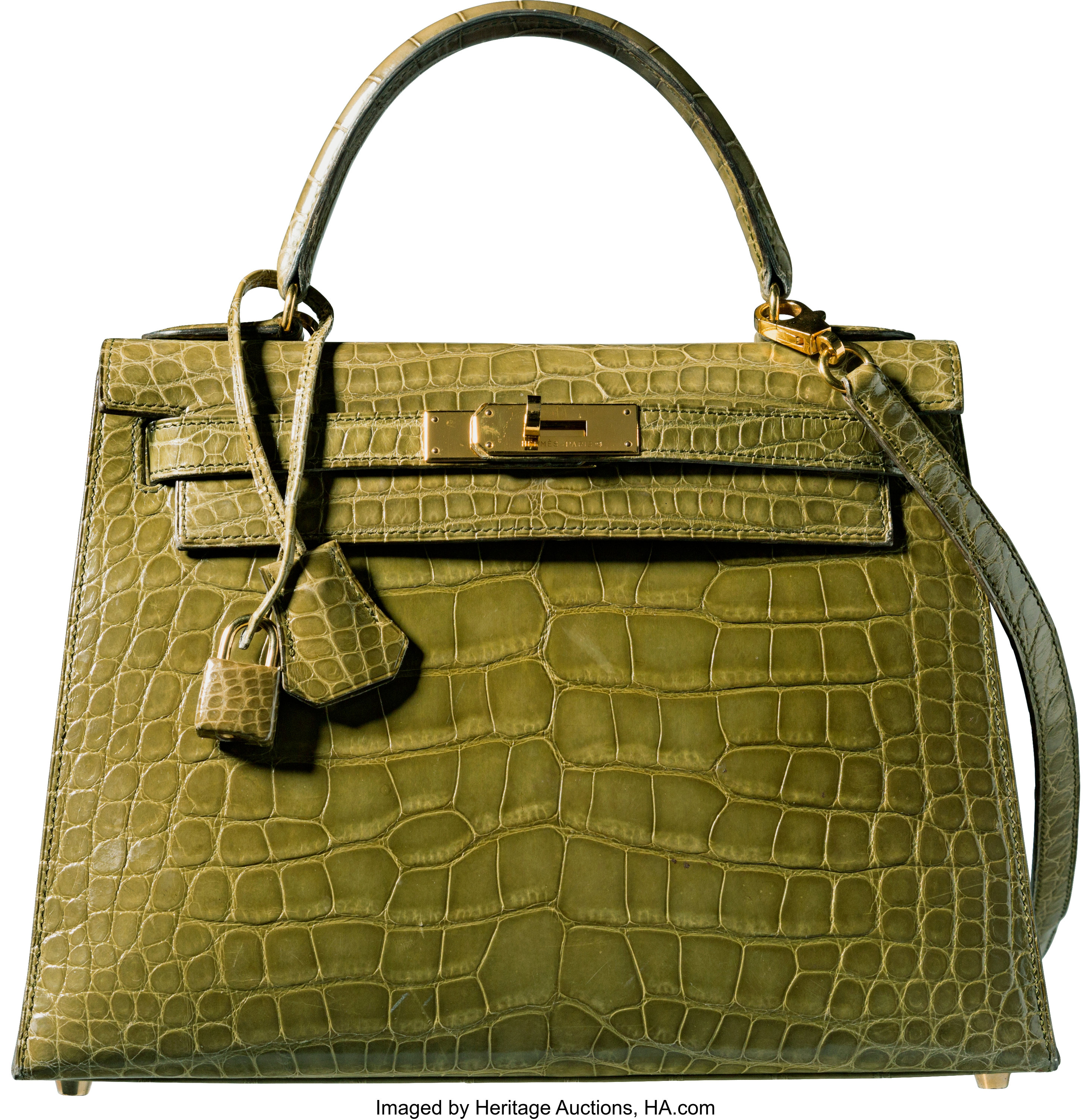 Hermes Gorgeous Collector Green Croco Bag 60s - Katheley's