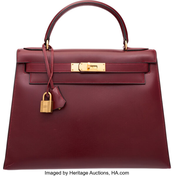 KELLY SELLIER 28 CALF BOX LEATHER CRAIE COLOUR WITH GOLD HARDWARE. HERMÈS,  2000, Hermès Handbags, Jewellery