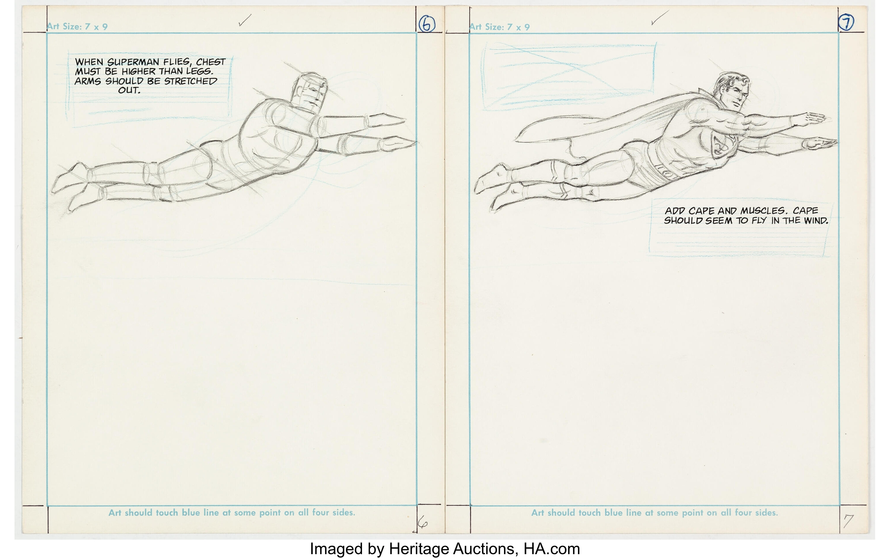 ComicConnect - Swan, Curt - HOW TO DRAW SUPER HEROES Interior Page - VF: 8.0