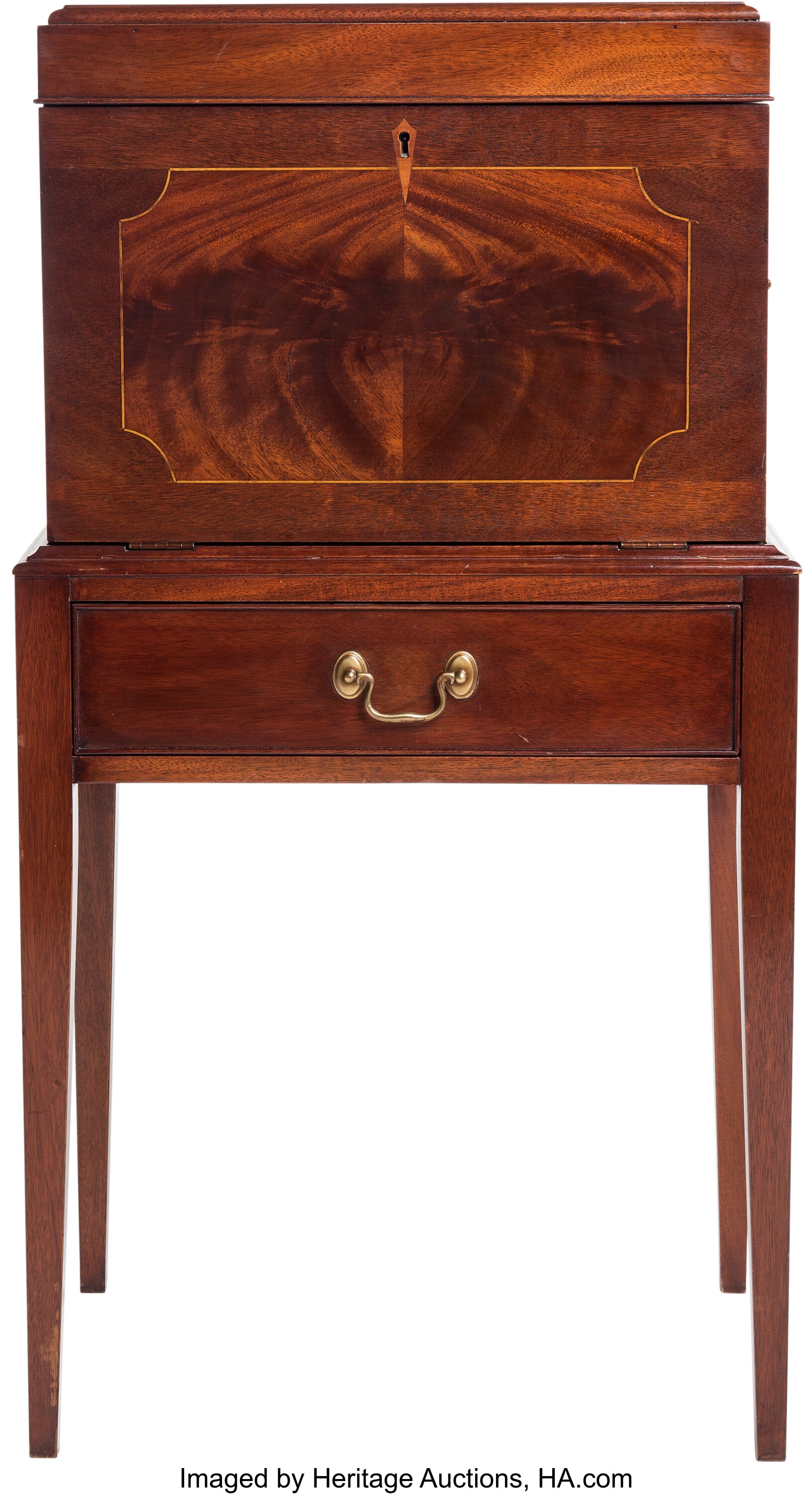 A Henkel Harris Hepplewhite Style Mahogany Silver Chest On Stand