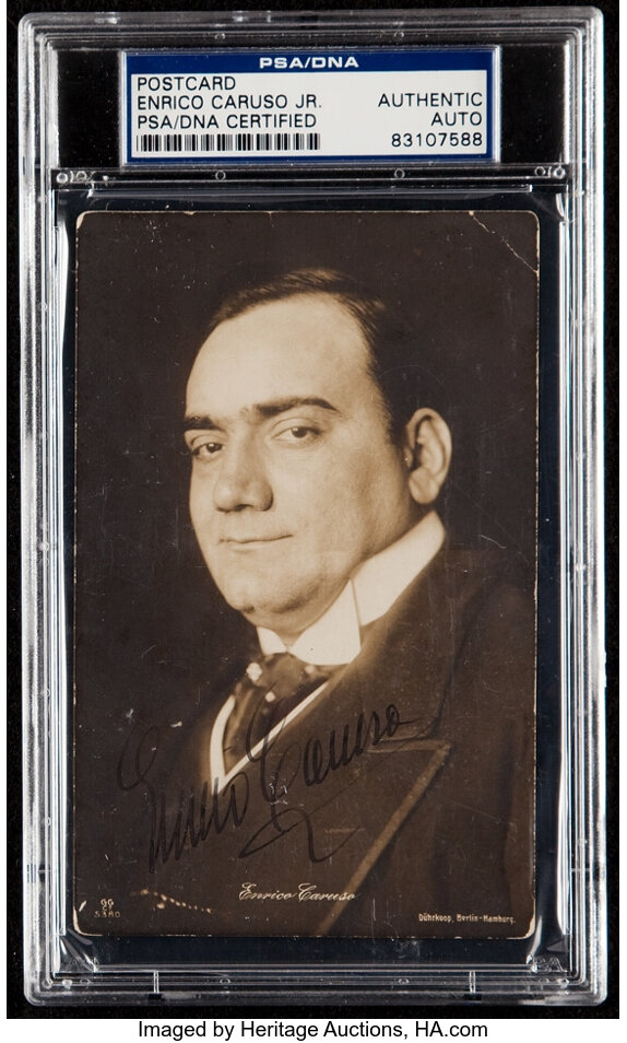 Enrico Caruso Jr. Signed Postcard PSA DNA Authentic Lot