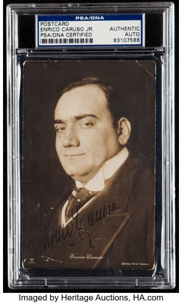 Enrico Caruso Jr. Signed Postcard PSA DNA Authentic Lot