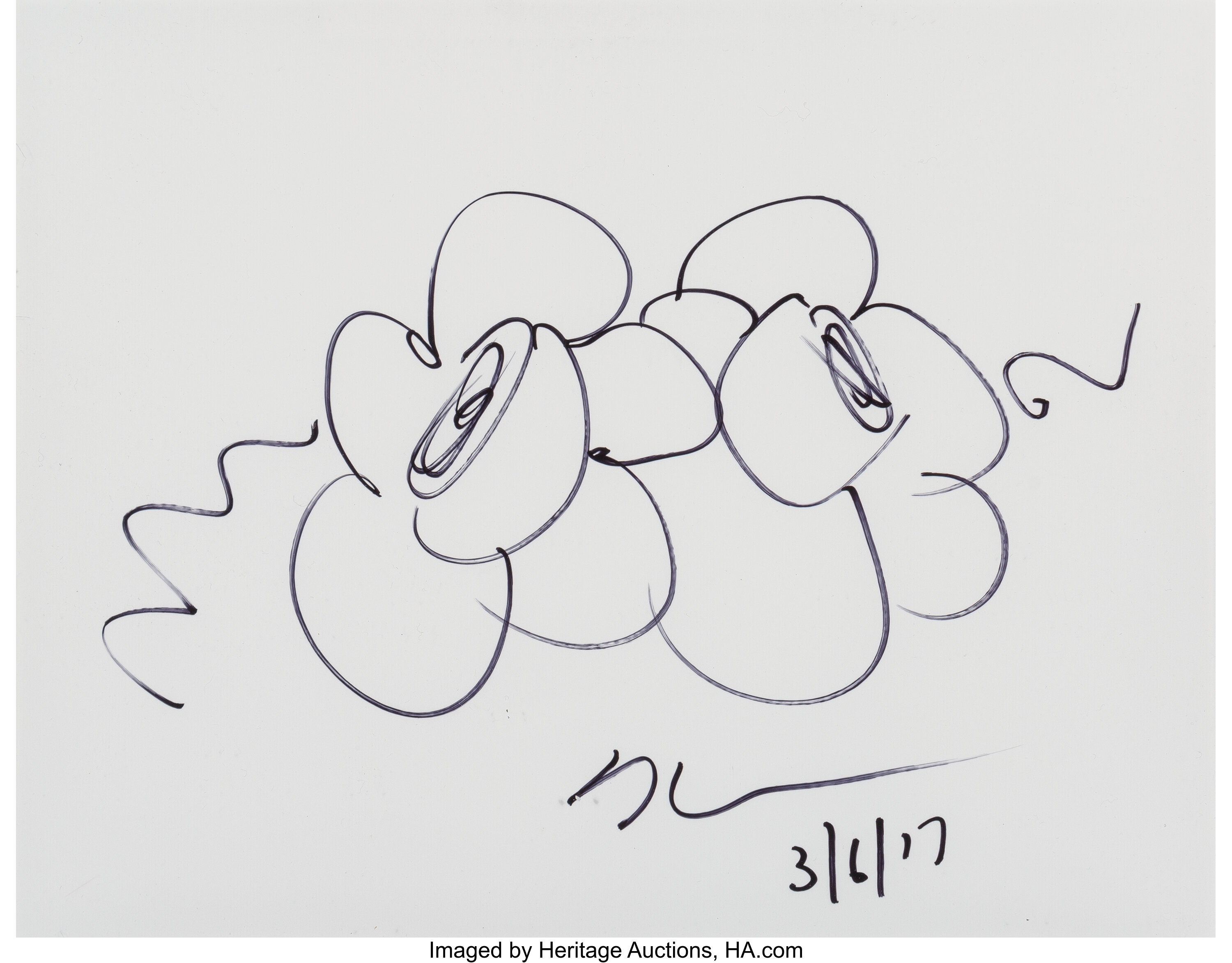 Jeff Koons - Flower Drawing for Sale