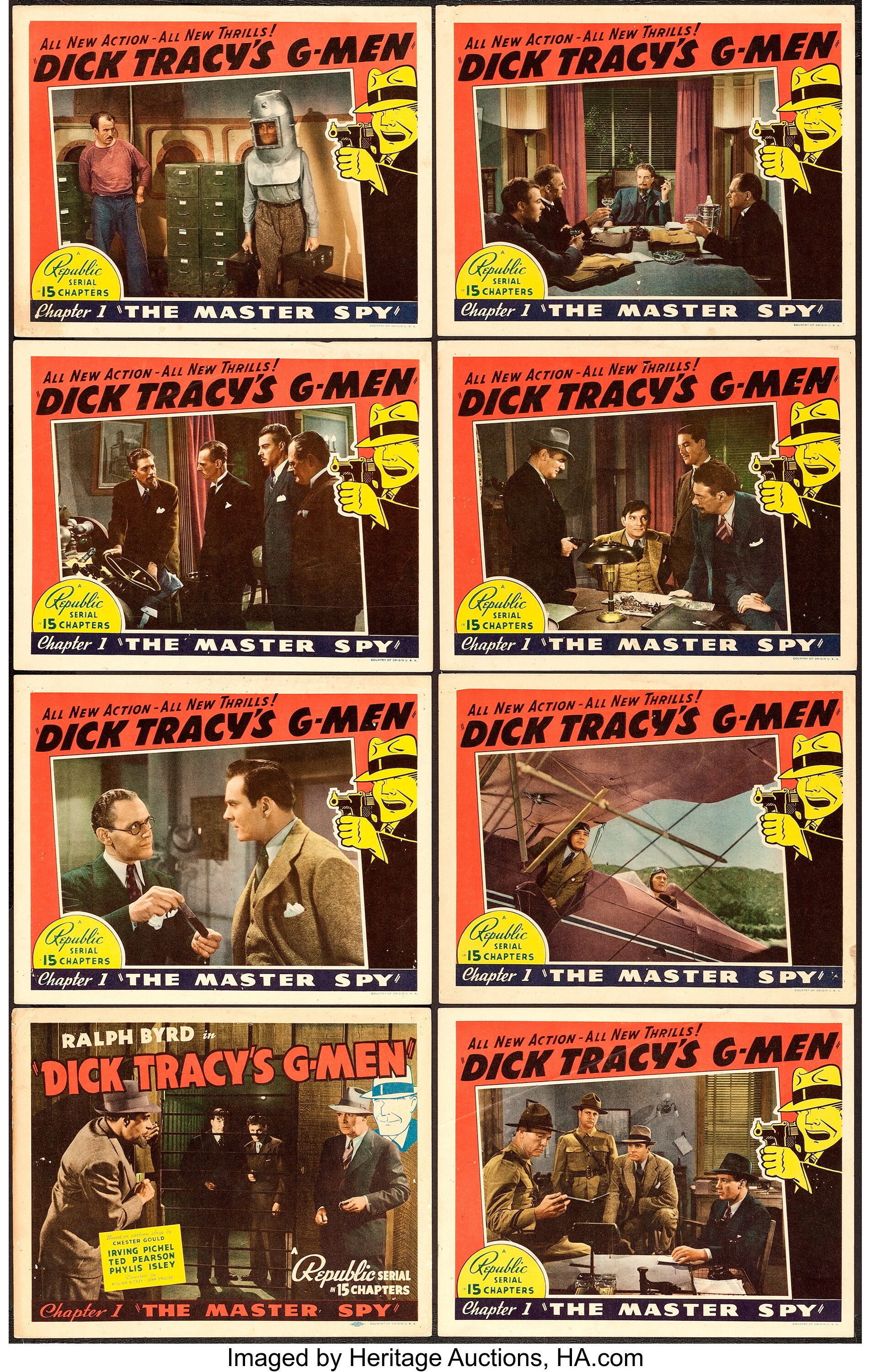 Dick Tracys G Men Republic 1939 Lobby Card Set Of 8 11 X Lot 86833 Heritage Auctions 0216