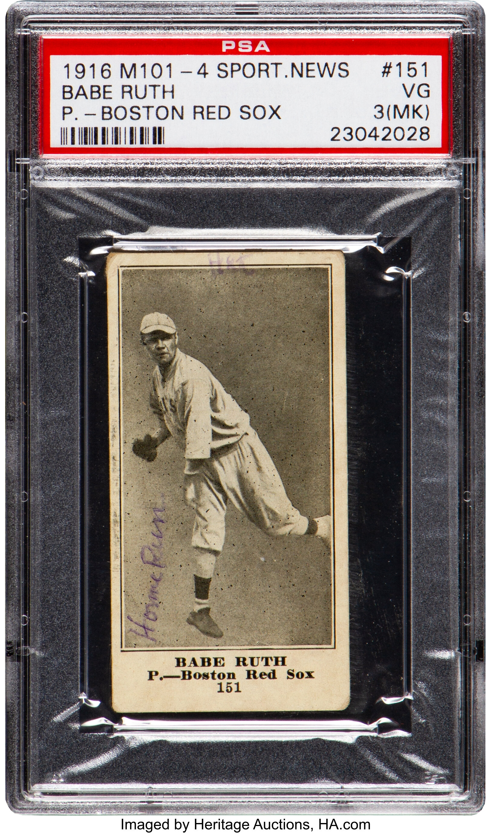 1915/16 M101-5 Sporting News Babe Ruth