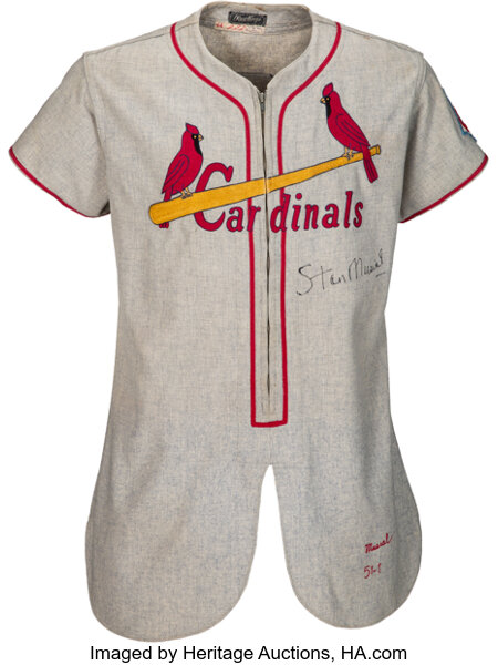 1951 Stan Musial Game Worn & Signed St. Louis Cardinals Uniform,, Lot  #80053