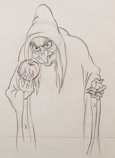 snow white poison apple sketch