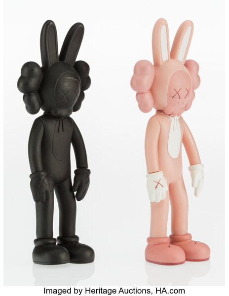 KAWS (American, b. 1974). Accomplice (Pink and Black) (two works