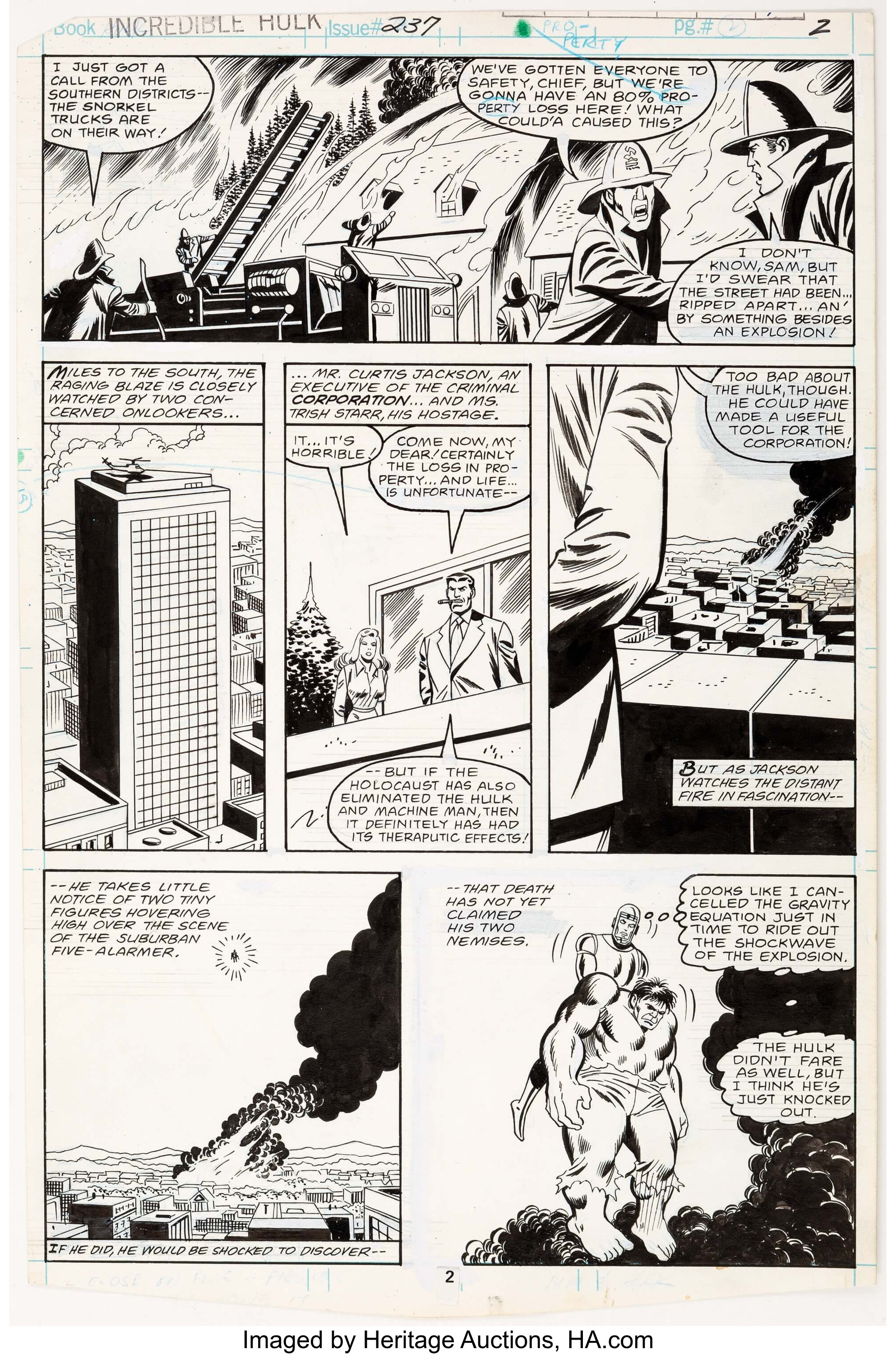 Sal Buscema And Jack Abel Incredible Hulk 237 Page 2 Original Art