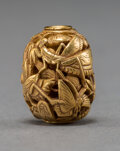 A Japanese 22K Gold Ojime Bead, Meiji Period. Marks: Le Sai. 11/16