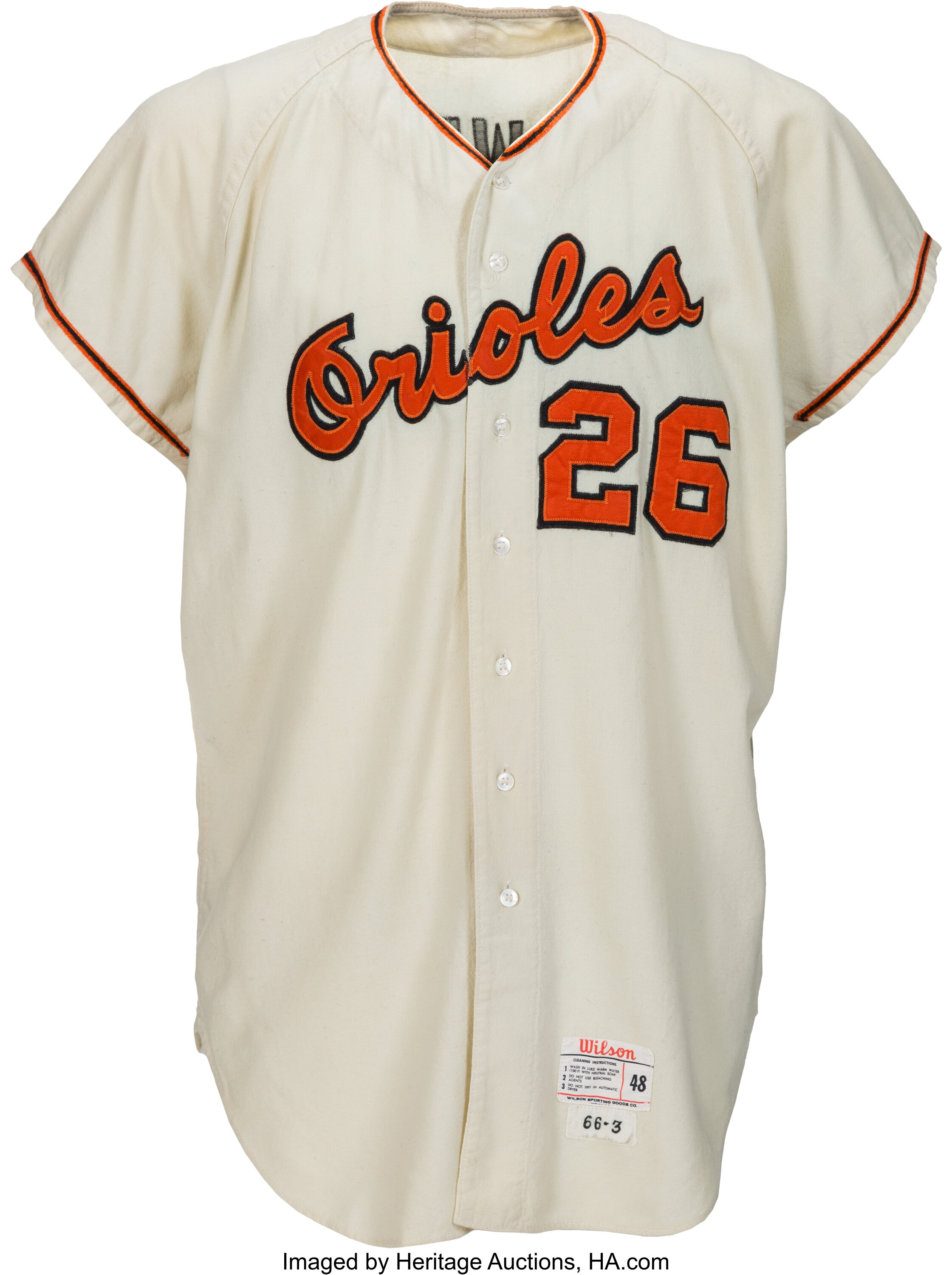 1966 Boog Powell Game Worn Baltimore Orioles Uniform - Championship, Lot  #50399