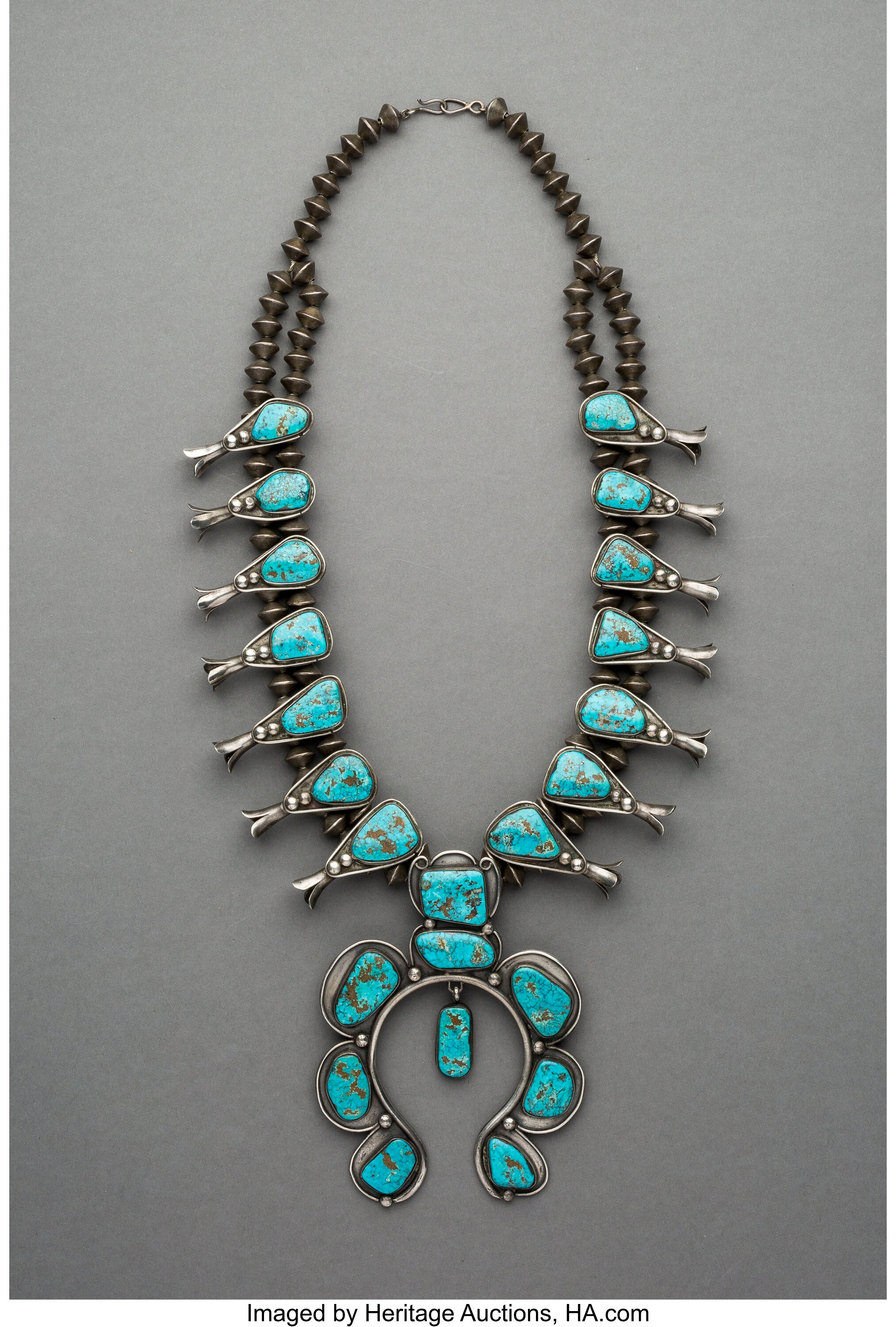 A Navajo Squash Blossom Necklace. c. 1950... Jewelry Necklaces | Lot ...