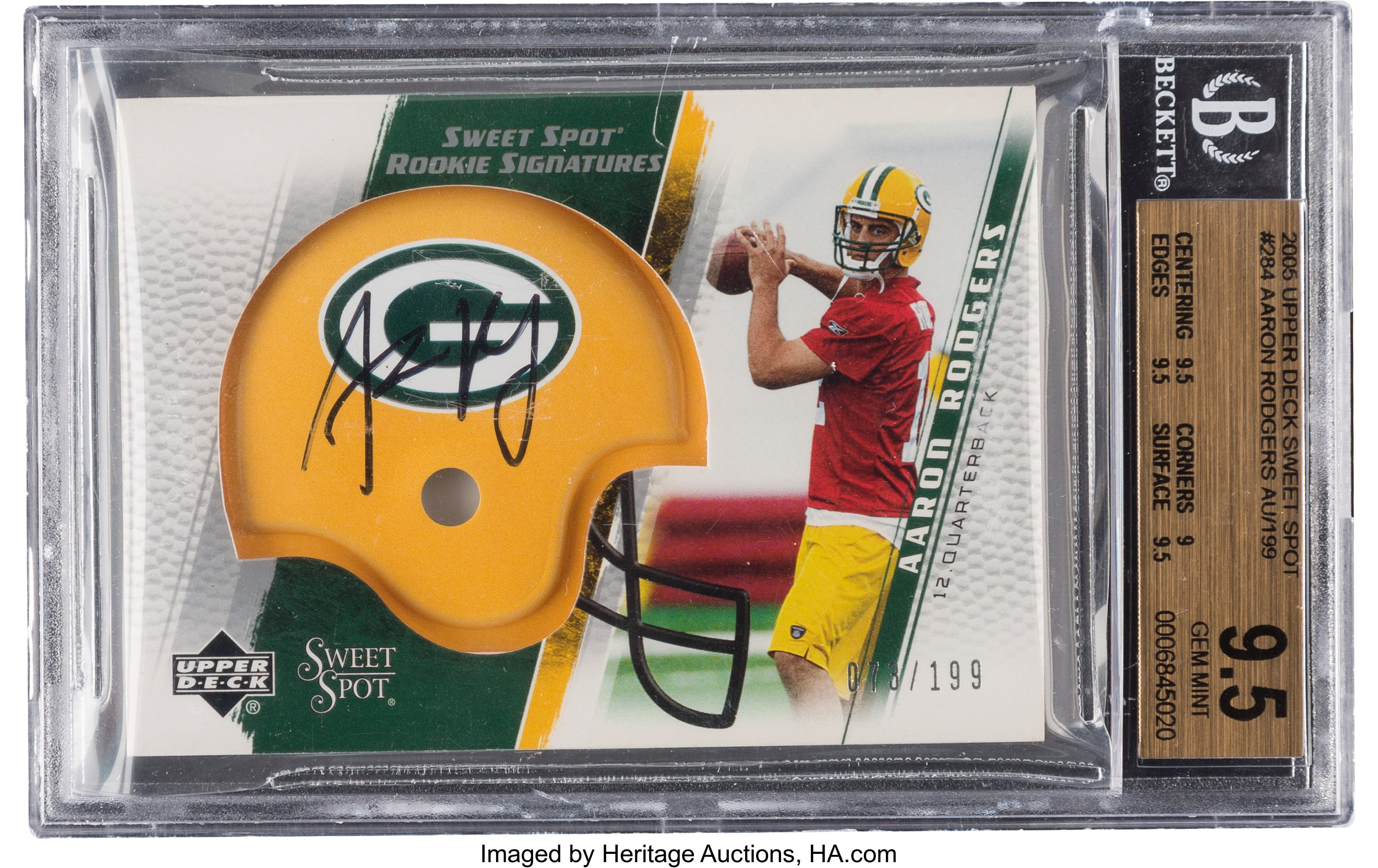 2005 Upper Deck Sweet Spot Aaron Rodgers Rookie Signatures | Lot #50813 |  Heritage Auctions