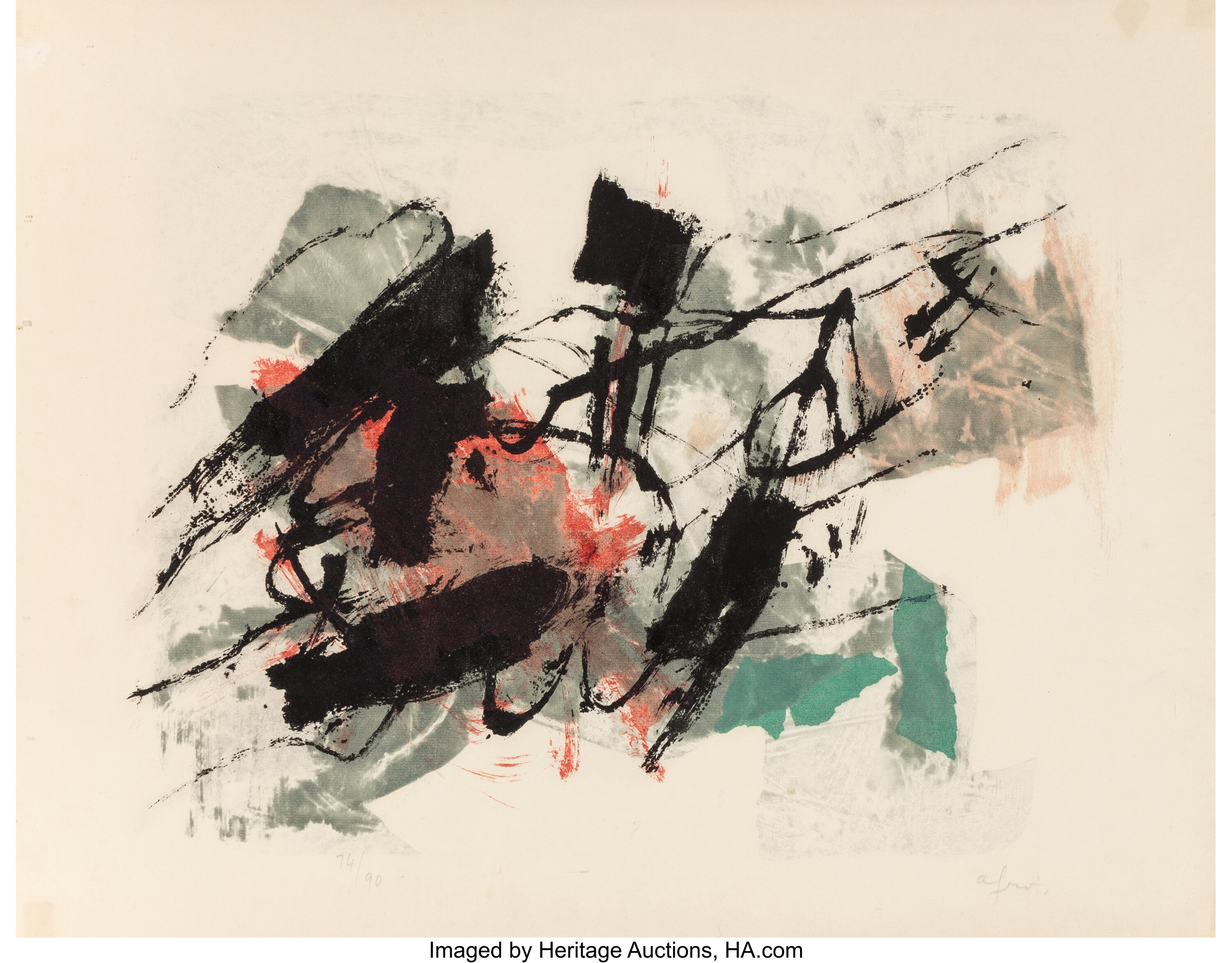 Afro (1912-1976). Isola del Giglio, 1959. Lithograph in