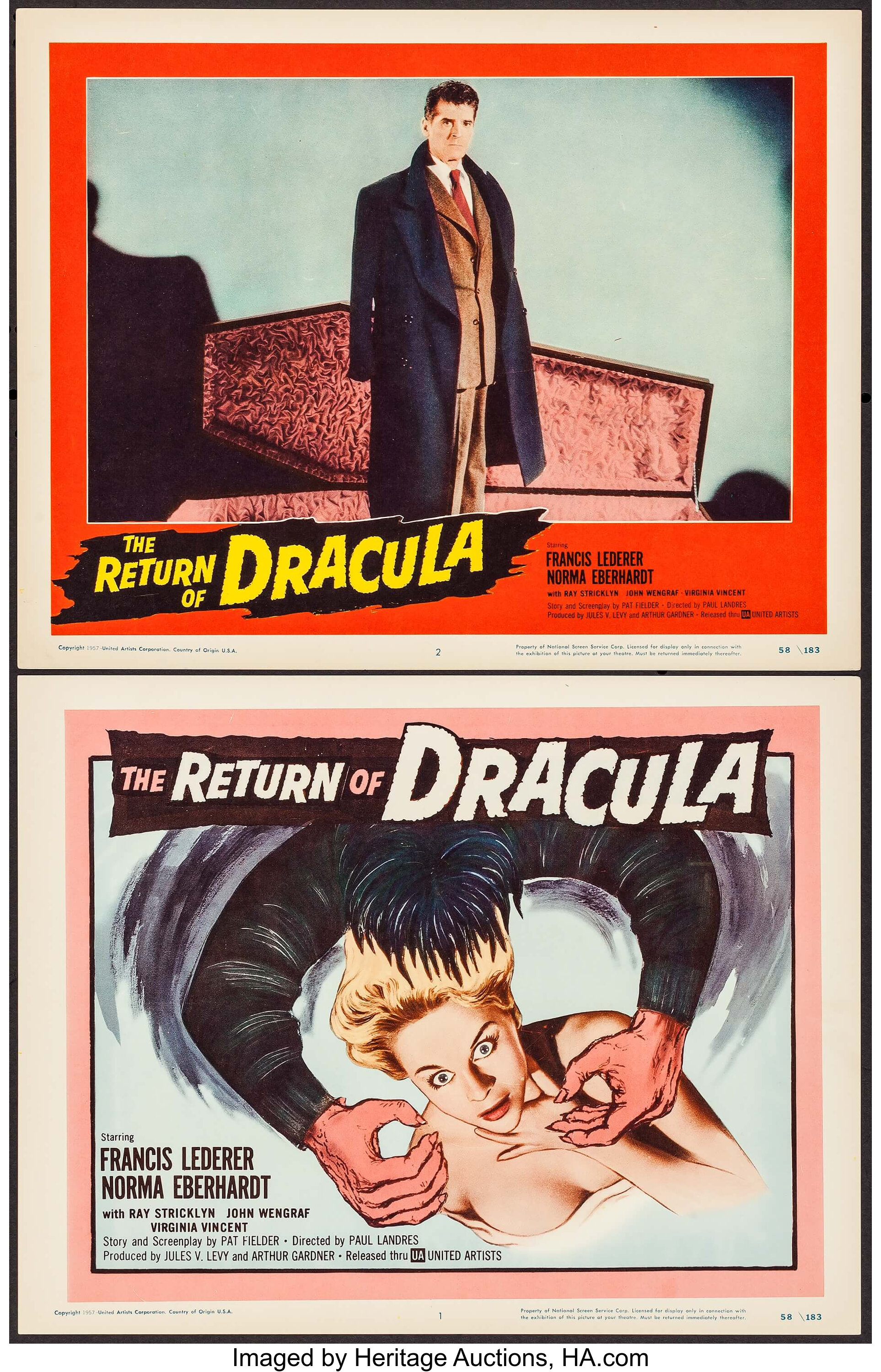 The Return of Dracula (United Artists, 1958). Title Lobby Card & | Lot ...