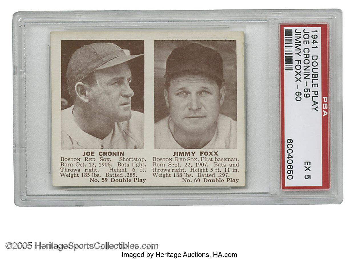 1941 Joe Cronin 59 Jimmie Foxx 60 Psa Ex 5 Fine Hall Of