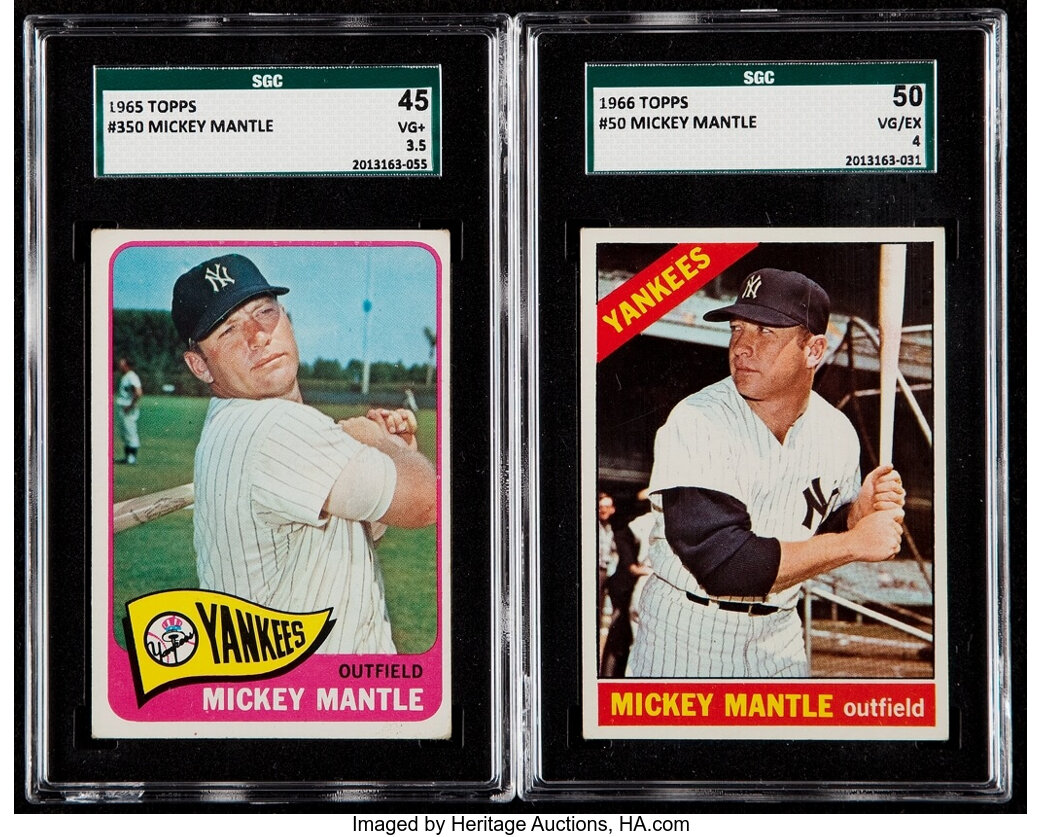 Sold at Auction: 1966 Topps #50 Mickey Mantle Baseball Card