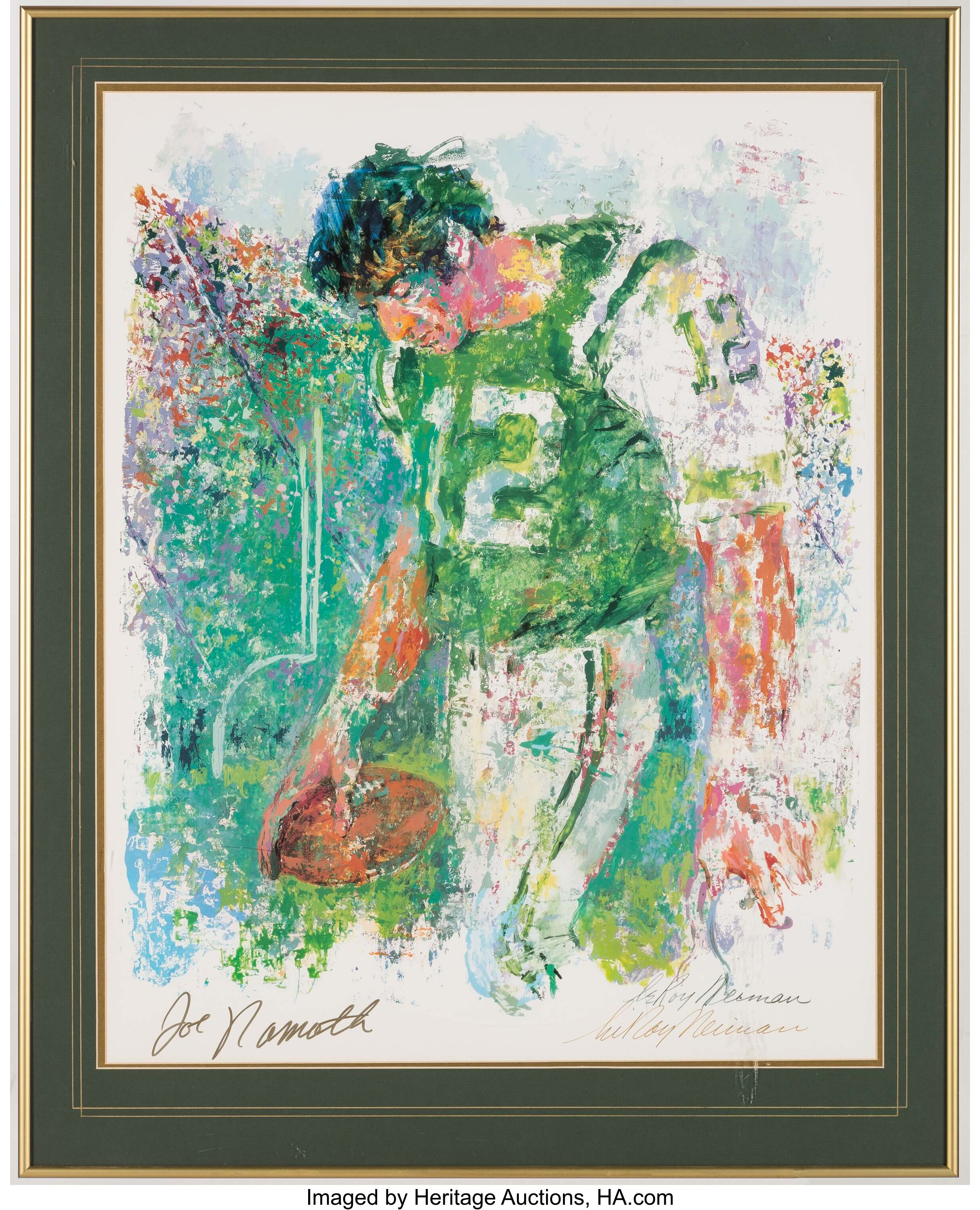 1969 Joe Namath Signed Lithograph by LeRoy Neiman