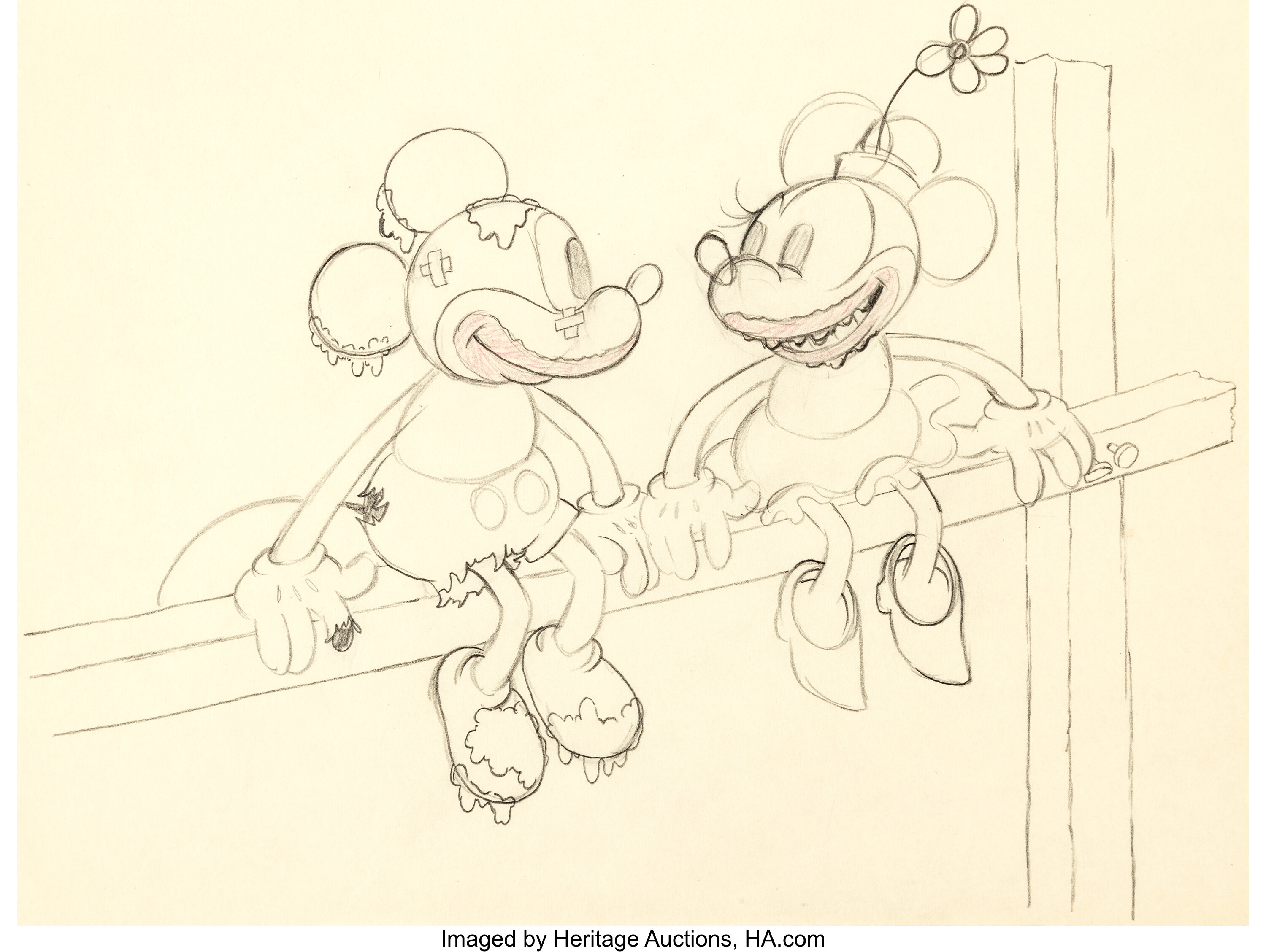 Mickey Marque Un Essai Dessin D Animation De Mickey Et Minnie Mouse Lot Heritage Auctions