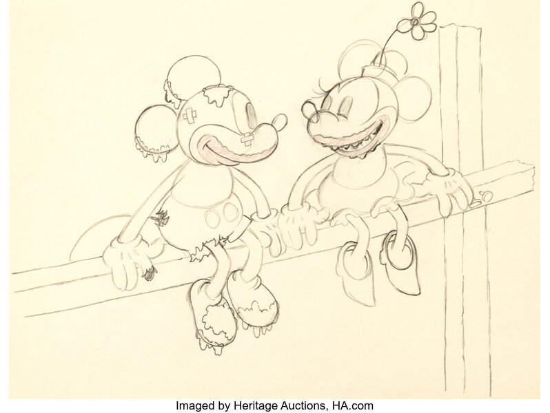 Mickey Marque Un Essai Dessin D Animation De Mickey Et Minnie Mouse Lot Heritage Auctions