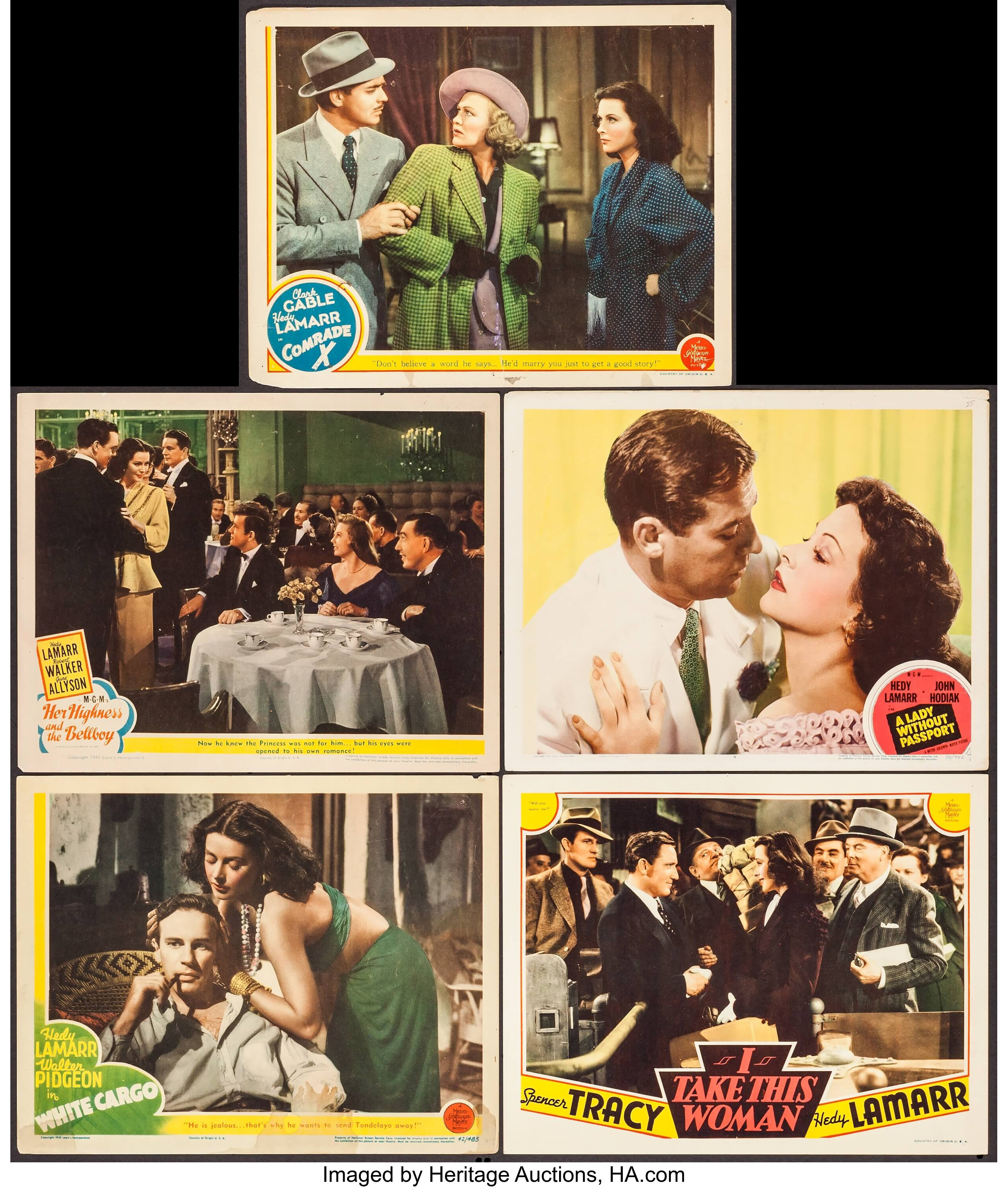 White Cargo & Others Lot (MGM, 1942). Lobby Cards (5) (11