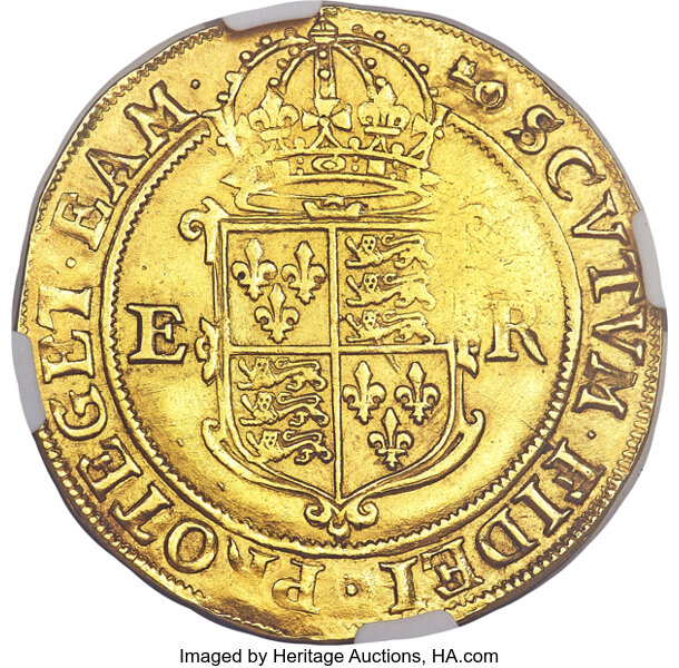 Great Britain: Elizabeth I (1558-1603) gold Pound ND (1595-98