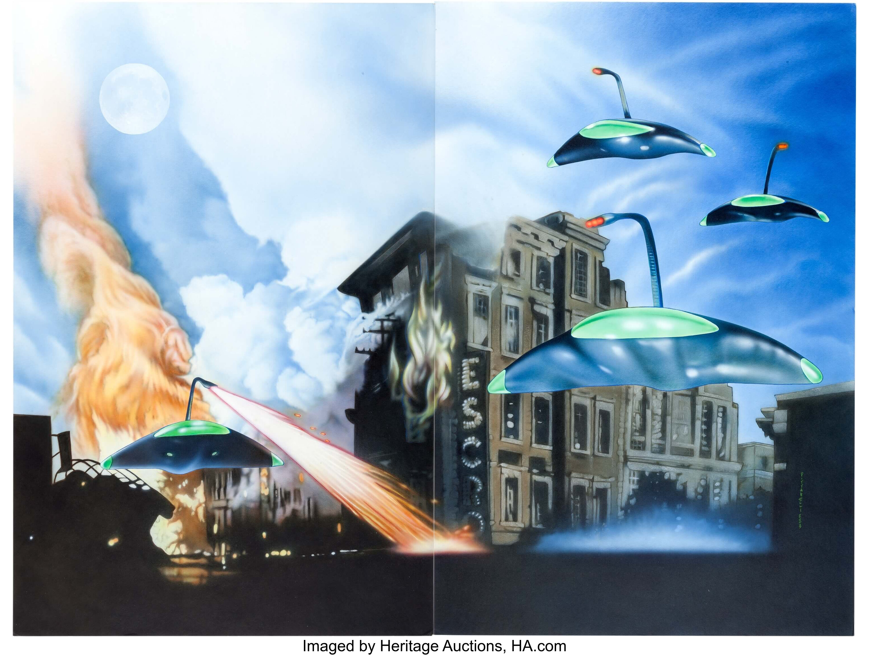 Jeff Pittarelli - War of the Worlds Double-Painting Original Art | Lot ...