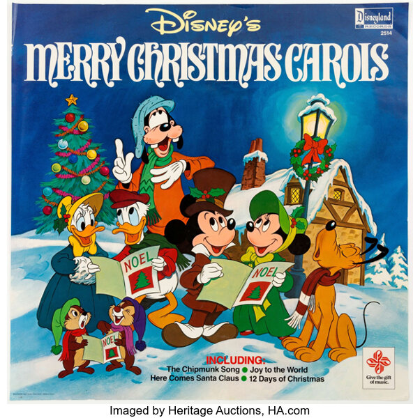Disney's Christmas Carols Album Record LP Cover Poster Print