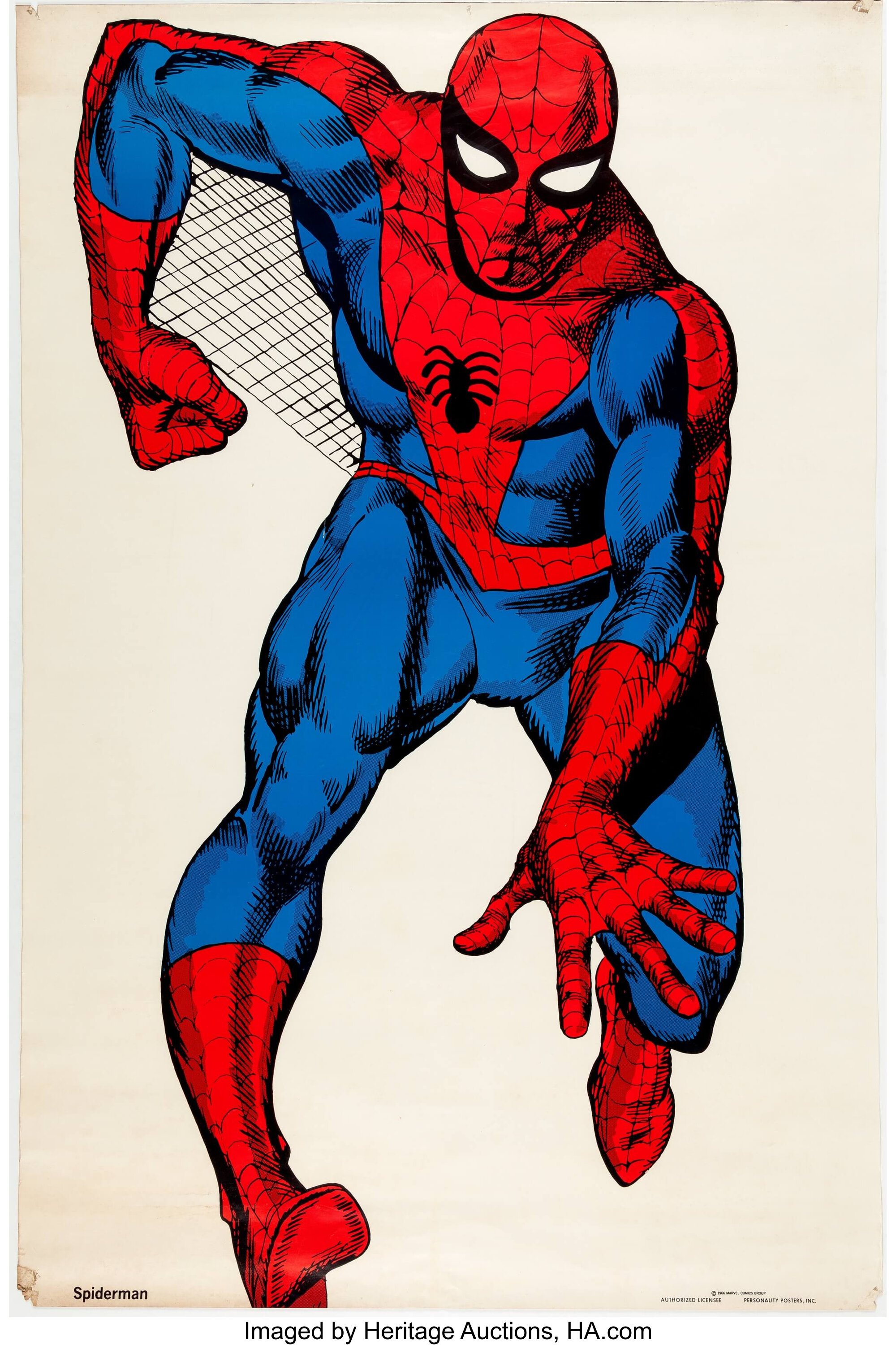 Original Vintage SpiderMan Poster (Marvel, 1966).... Memorabilia Lot