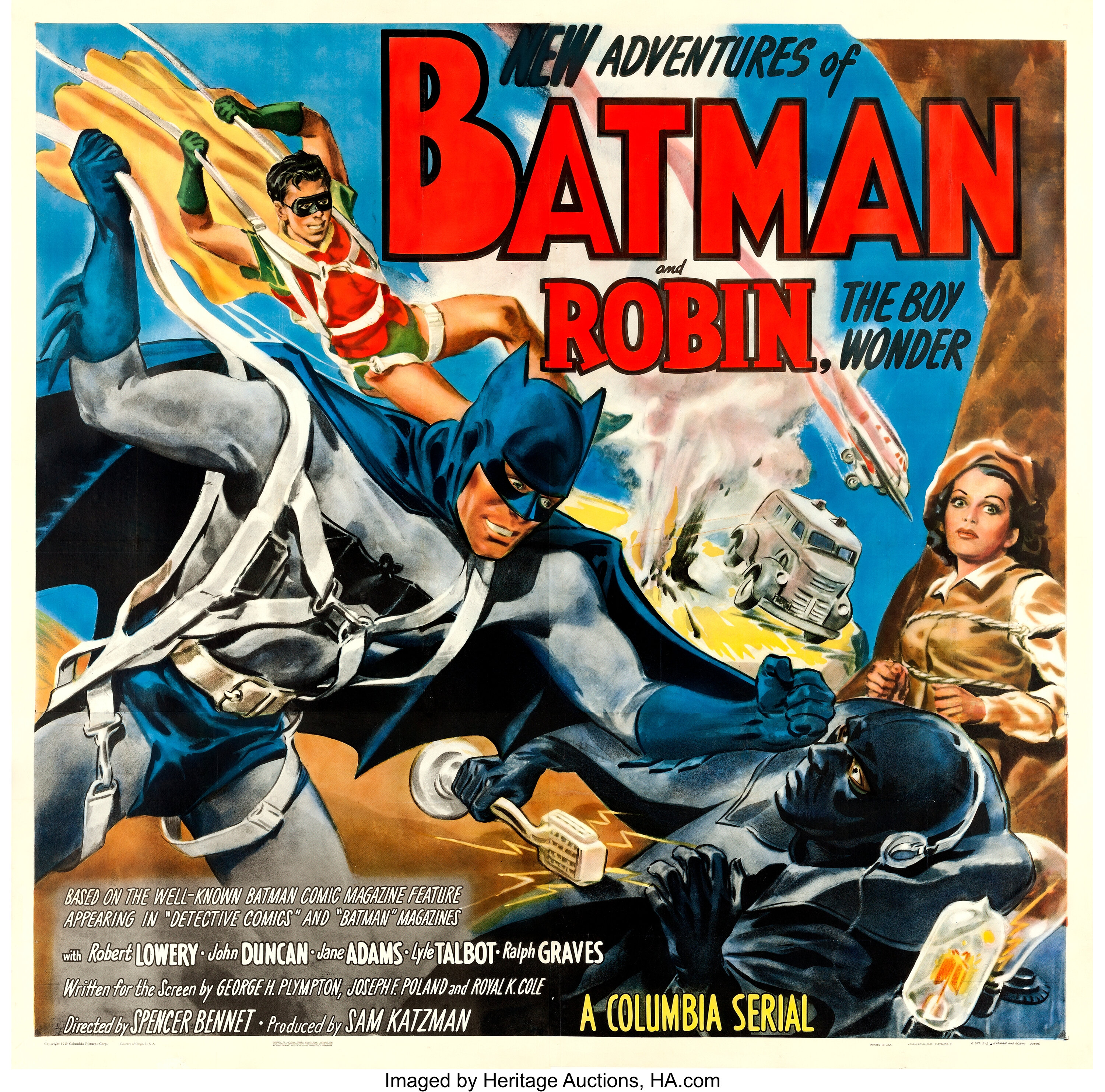 The New Adventures of Batman and Robin (Columbia, 1949). Six Sheet | Lot  #86149 | Heritage Auctions