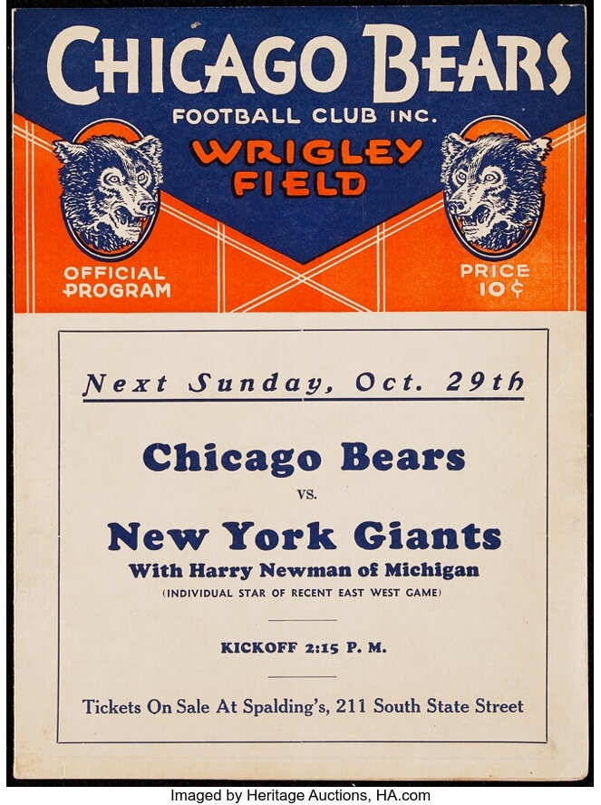 Regular Season Chicago Bears NFL Programs for sale