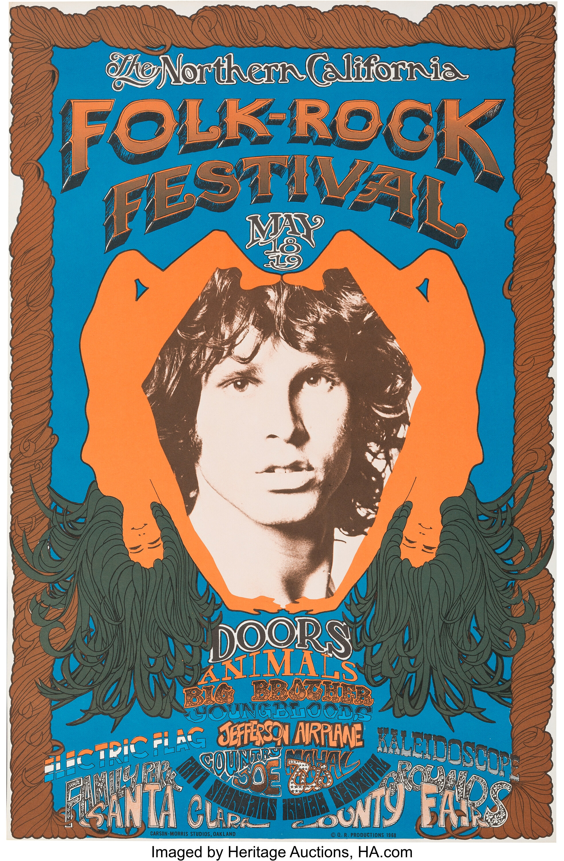 Doors Northern California Folk-Rock Festival poster  | Lot #89078  | Heritage Auctions