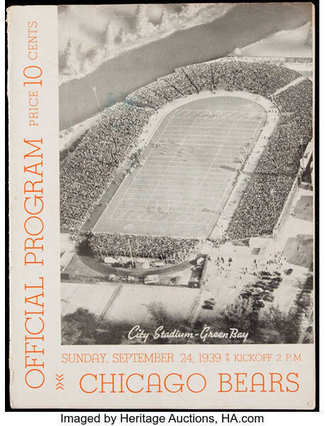 Lot Detail - NOV. 6, 1939 CHICAGO BEARS VS. GREEN BAY PACKERS NFL GAME  PROGRAM