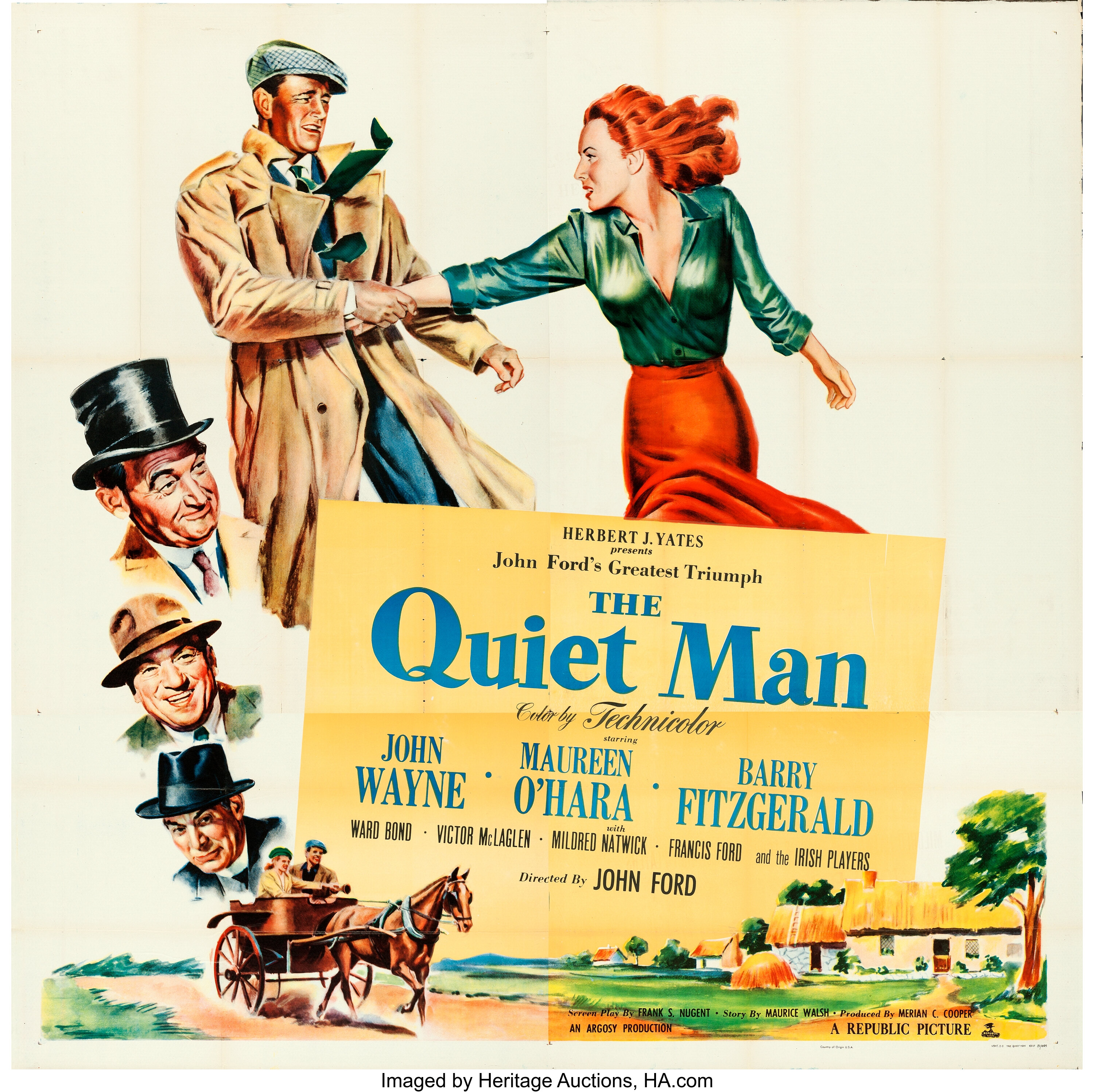 The Quiet Man (Republic, 1952). Six Sheet (80